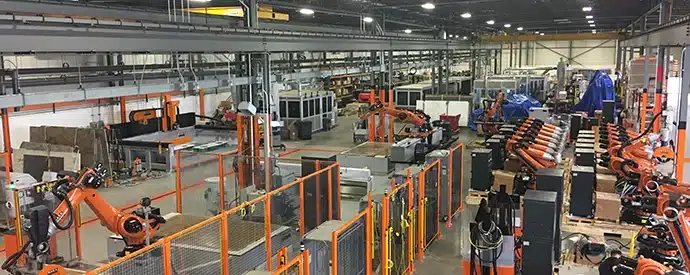 Aerial view of the BACA Systems automated manufacturing facility